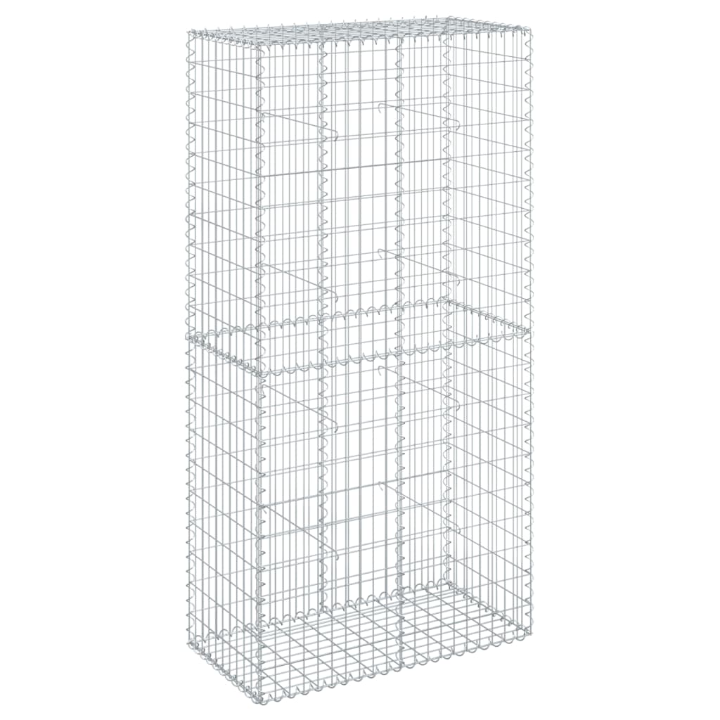 Vidaxx Gabione 100x50x200 cm verzinktes Eisen silberfarben