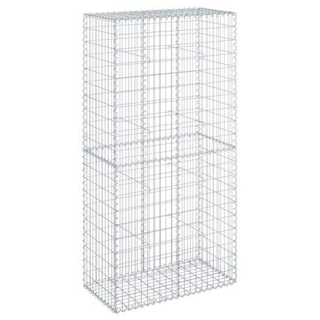 Vidaxx Gabione 100x50x200 cm verzinktes Eisen silberfarben