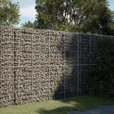 VidaXL Gabione 200x50x200 cm verzinktes Eisen silberfarben