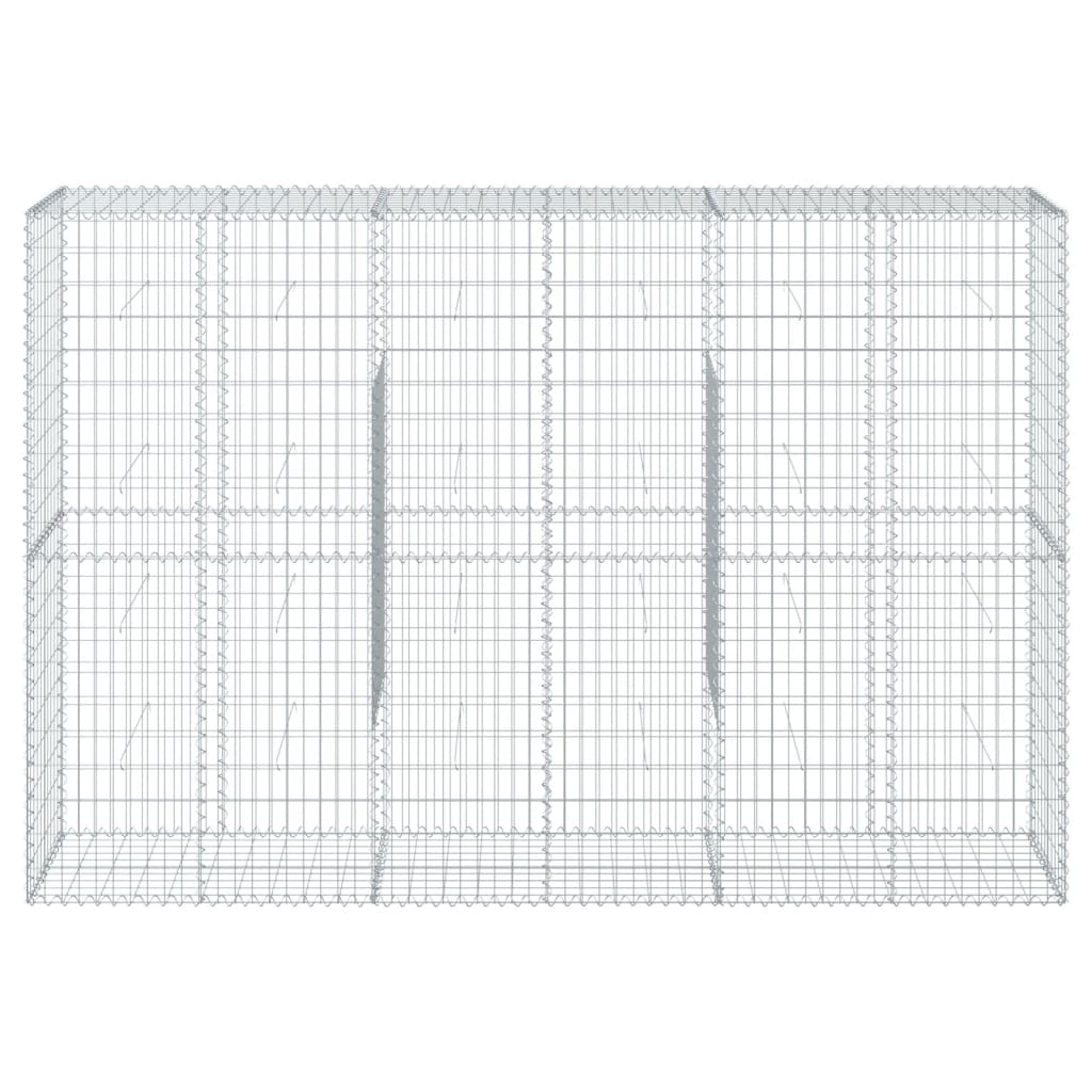 VidaXL Gabione 300x50x200 cm verzinktes Eisen silberfarben