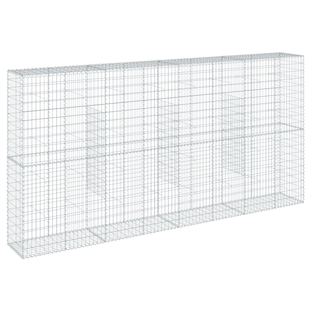 VidaXL Gabione 400x50x200 cm verzinktes Eisen silberfarben