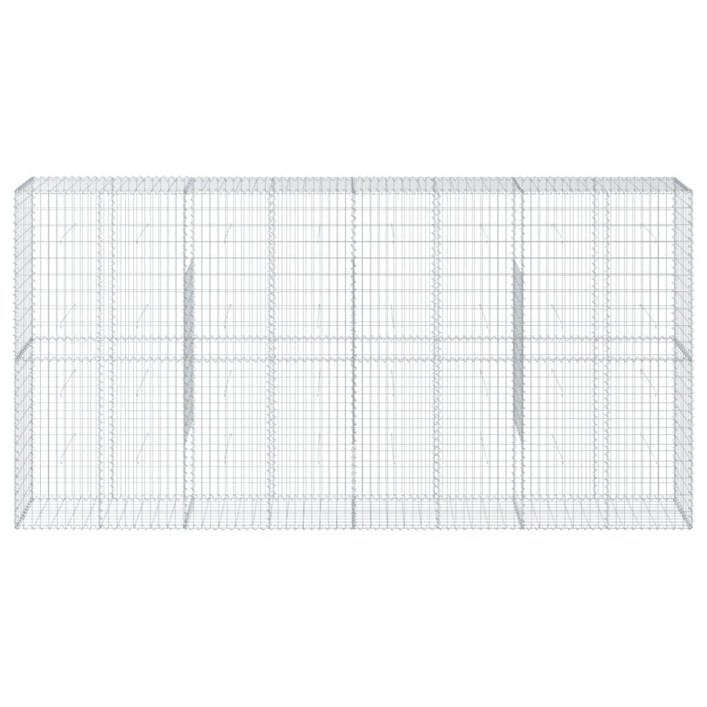 VidaXL Gabione 400x50x200 cm verzinktes Eisen silberfarben