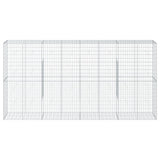 VidaXL Gabione 400x50x200 cm verzinktes Eisen silberfarben