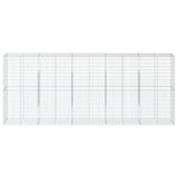 VidaXL Gabione 500x50x200 cm verzinktes Eisen silberfarben