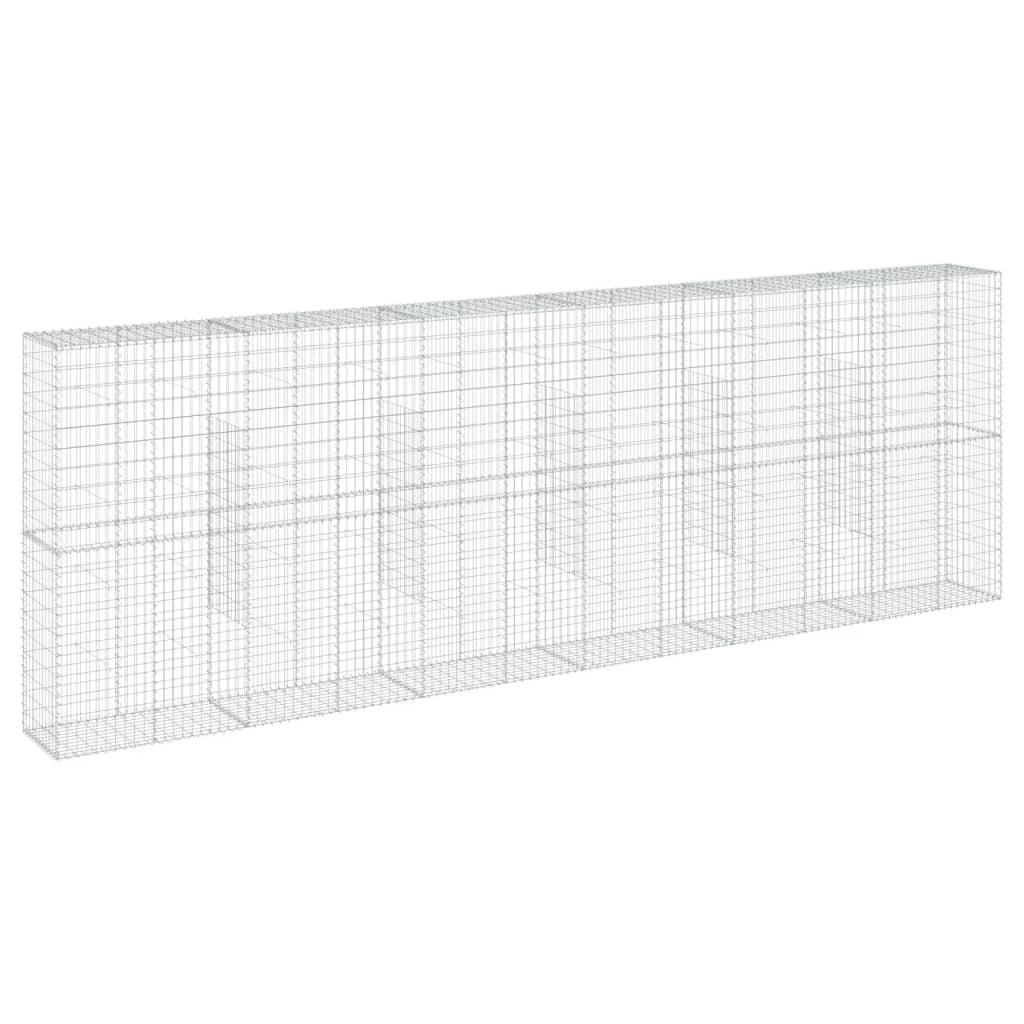VidaXL Gabione 600x50x200 cm verzinktes Eisen silberfarben