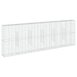 VidaXL Gabione 600x50x200 cm verzinktes Eisen silberfarben