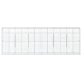 VidaXL Gabione 600x50x200 cm verzinktes Eisen silberfarben