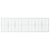 VidaXL Gabione 700x50x200 cm verzinktes Eisen silberfarben
