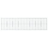 VidaXL Gabione 800x50x200 cm verzinktes Eisen silberfarben