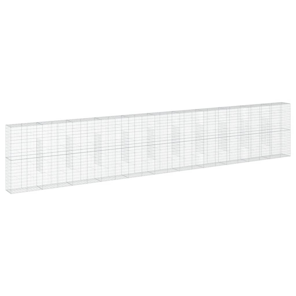 VidaXL Gabione 1100x50x200 cm verzinktes Eisen silberfarben