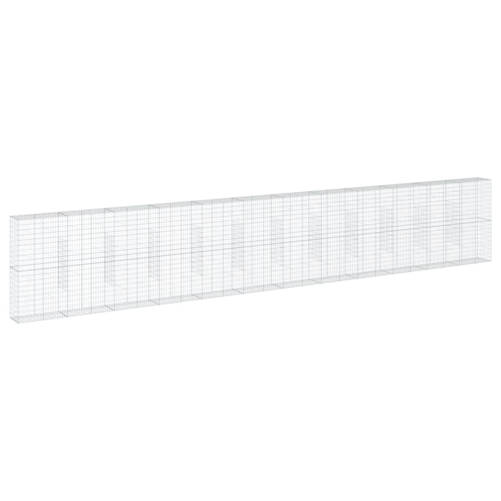 VidaXL Gabione 1200x50x200 cm verzinktes Eisen silberfarben