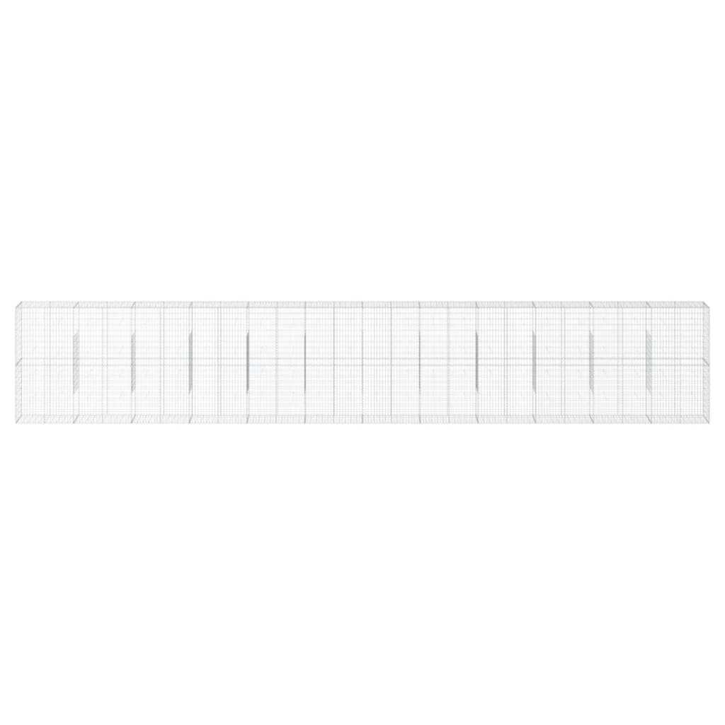 VidaXL Gabione 1200x50x200 cm verzinktes Eisen silberfarben