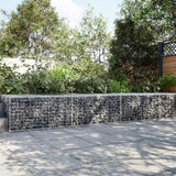 VidaXL Gabione 300x100x50 cm verzinktes Eisen silberfarben