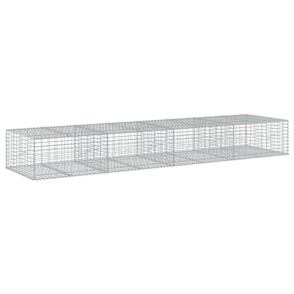 VidaXL Gabione 400x100x50 cm verzinktes Eisen silberfarben