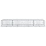 VidaXL Gabione 400x100x50 cm verzinktes Eisen silberfarben