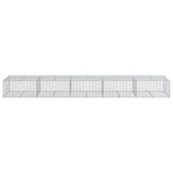 VidaXL Gabione 500x100x50 cm verzinktes Eisen silberfarben