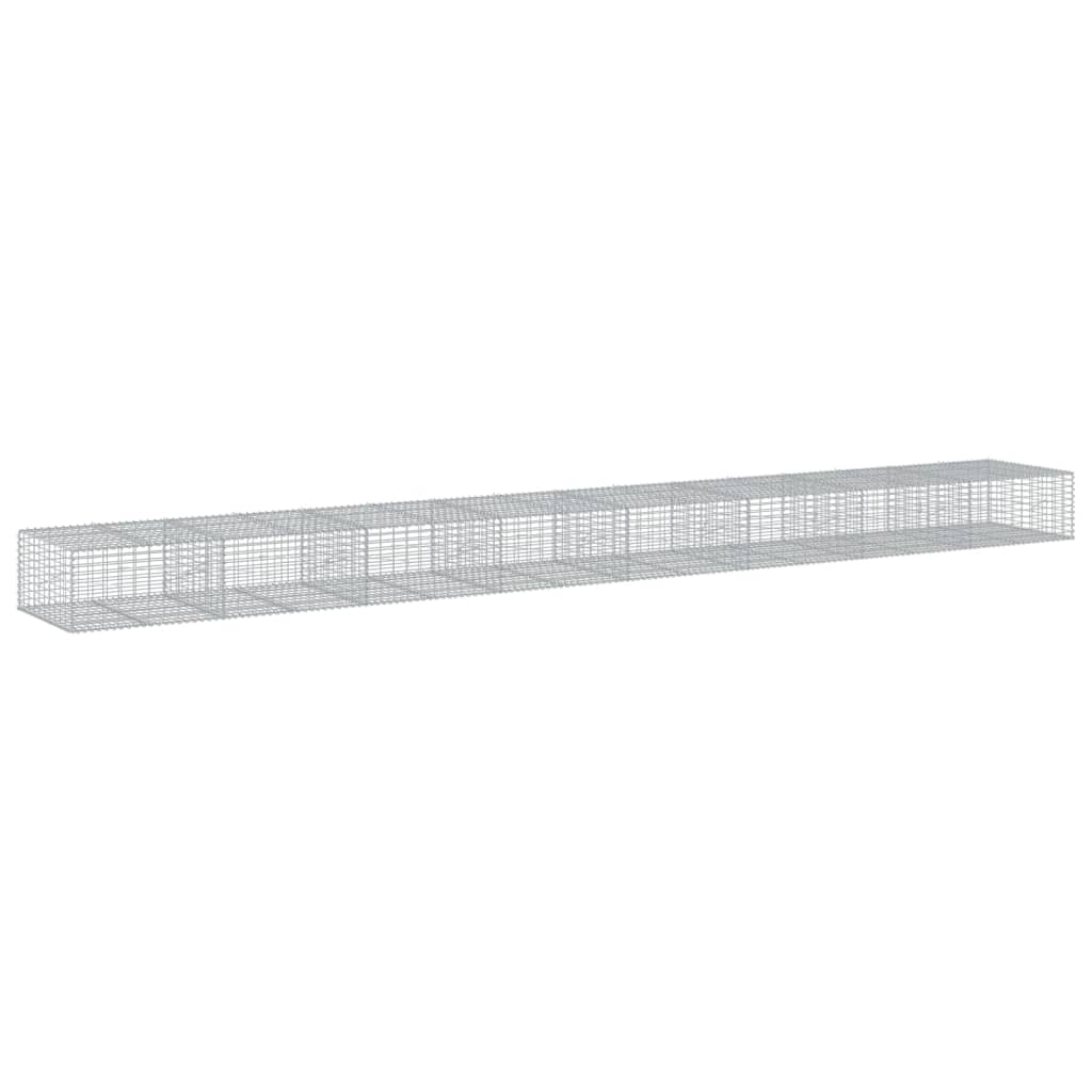 VidaXL Gabione 800x100x50 cm verzinktes Eisen silberfarben
