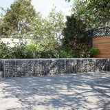 VidaXL Gabione 800x100x50 cm verzinktes Eisen silberfarben