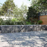 VidaXL Gabione 1100x100x50 cm verzinktes Eisen silberfarben