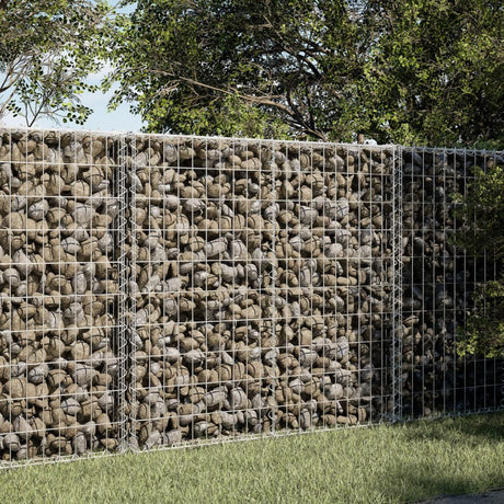 Vidaxx Gabione 100x100x100 cm verzinktes Eisen silberfarben