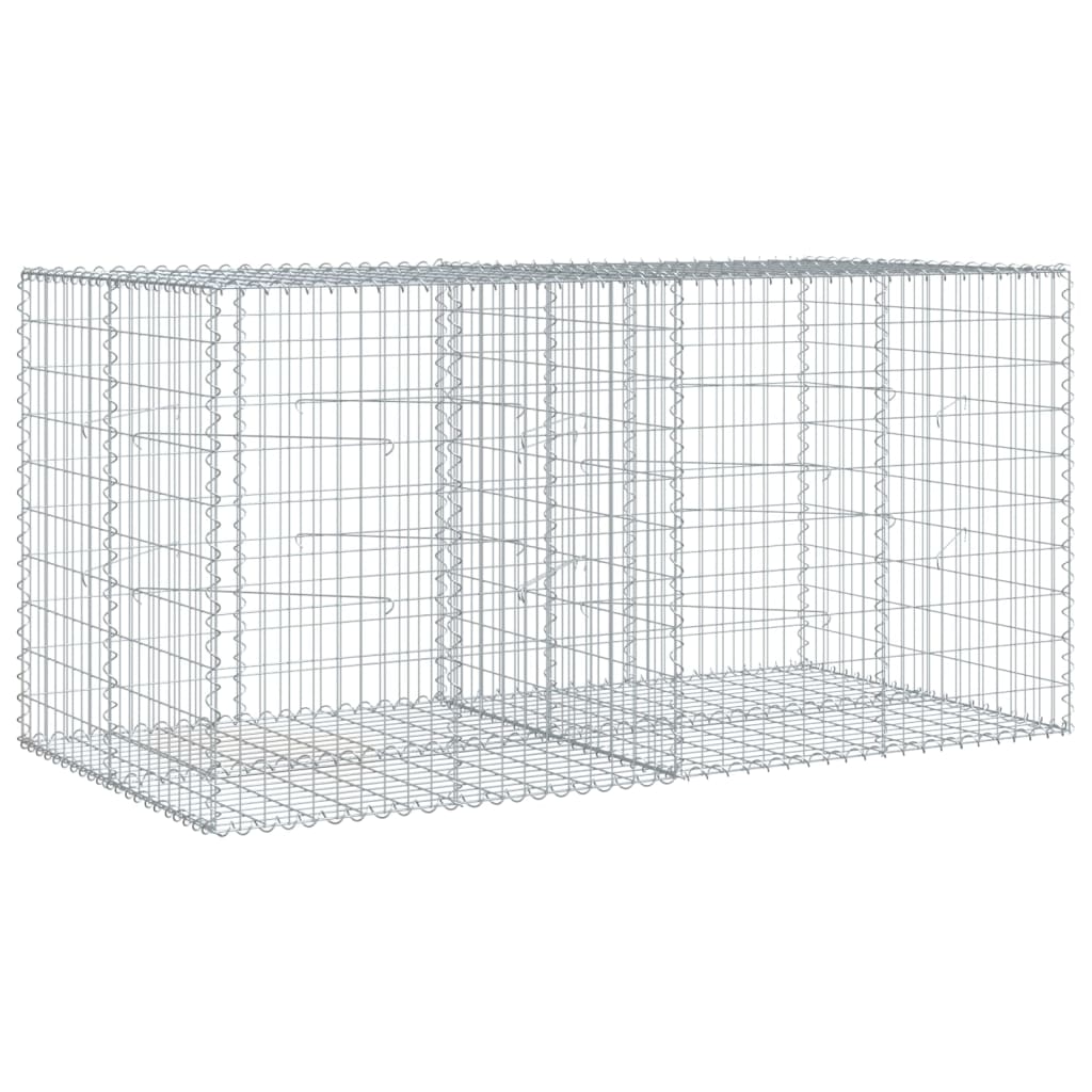 VidaXL Gabione 200x100x100 cm verzinktes Eisen silberfarben