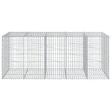 VidaXL Gabione 250x100x100 cm verzinktes Eisen silberfarben