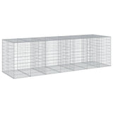 VidaXL Gabione 350x100x100 cm verzinktes Eisen silberfarben