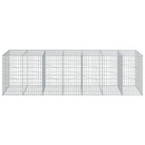 VidaXL Gabione 350x100x100 cm verzinktes Eisen silberfarben