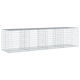 VidaXL Gabione 400x100x100 cm verzinktes Eisen silberfarben