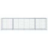 VidaXL Gabione 400x100x100 cm verzinktes Eisen silberfarben