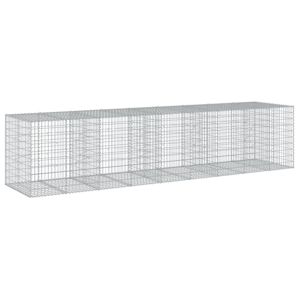 VidaXL Gabione 450x100x100 cm verzinktes Eisen silberfarben