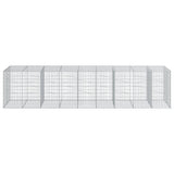 VidaXL Gabione 450x100x100 cm verzinktes Eisen silberfarben