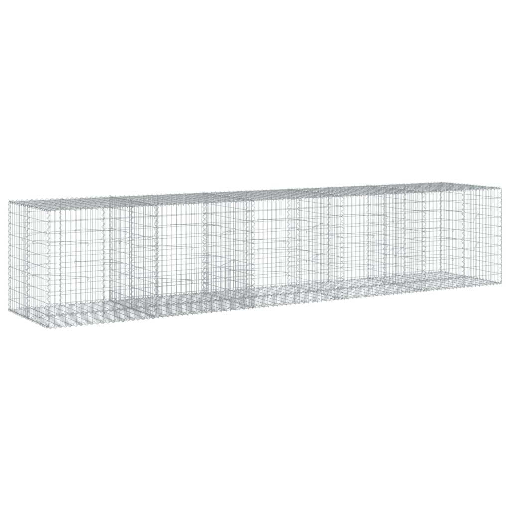 VidaXL Gabione 500x100x100 cm verzinktes Eisen silberfarben