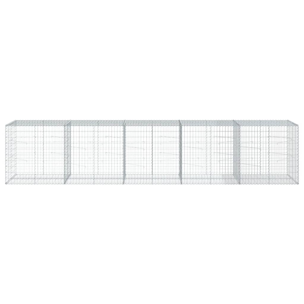 VidaXL Gabione 500x100x100 cm verzinktes Eisen silberfarben