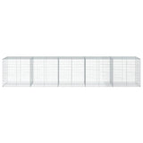 VidaXL Gabione 500x100x100 cm verzinktes Eisen silberfarben