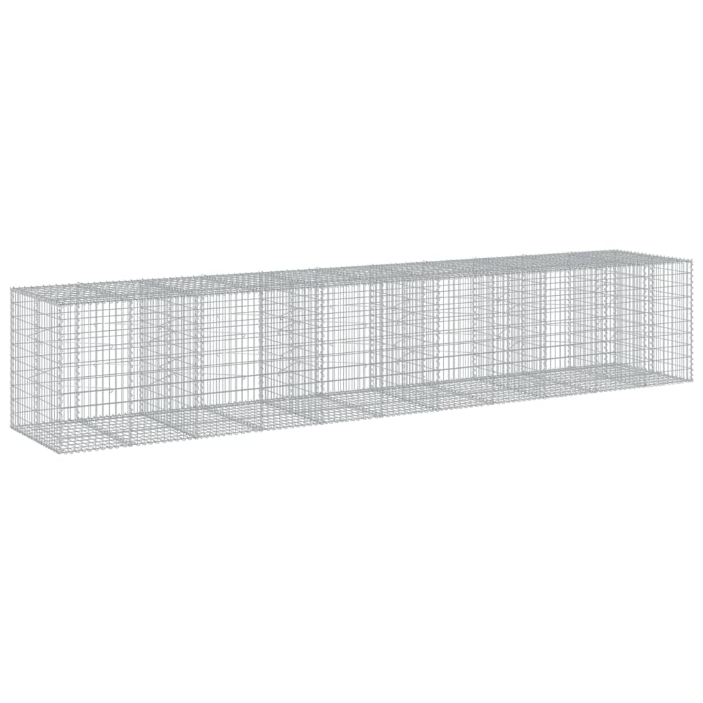 VidaXL Gabione 550x100x100 cm verzinktes Eisen silberfarben