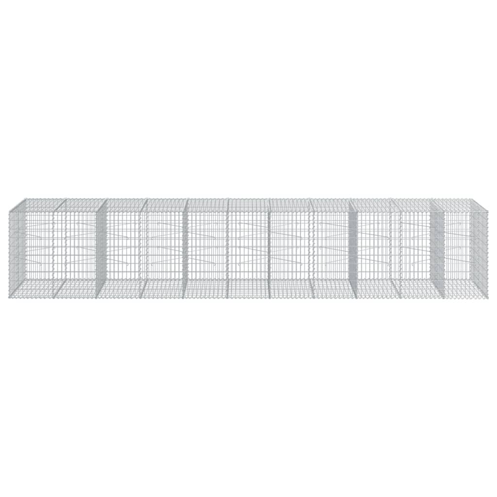 VidaXL Gabione 550x100x100 cm verzinktes Eisen silberfarben