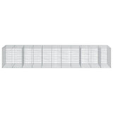 VidaXL Gabione 550x100x100 cm verzinktes Eisen silberfarben
