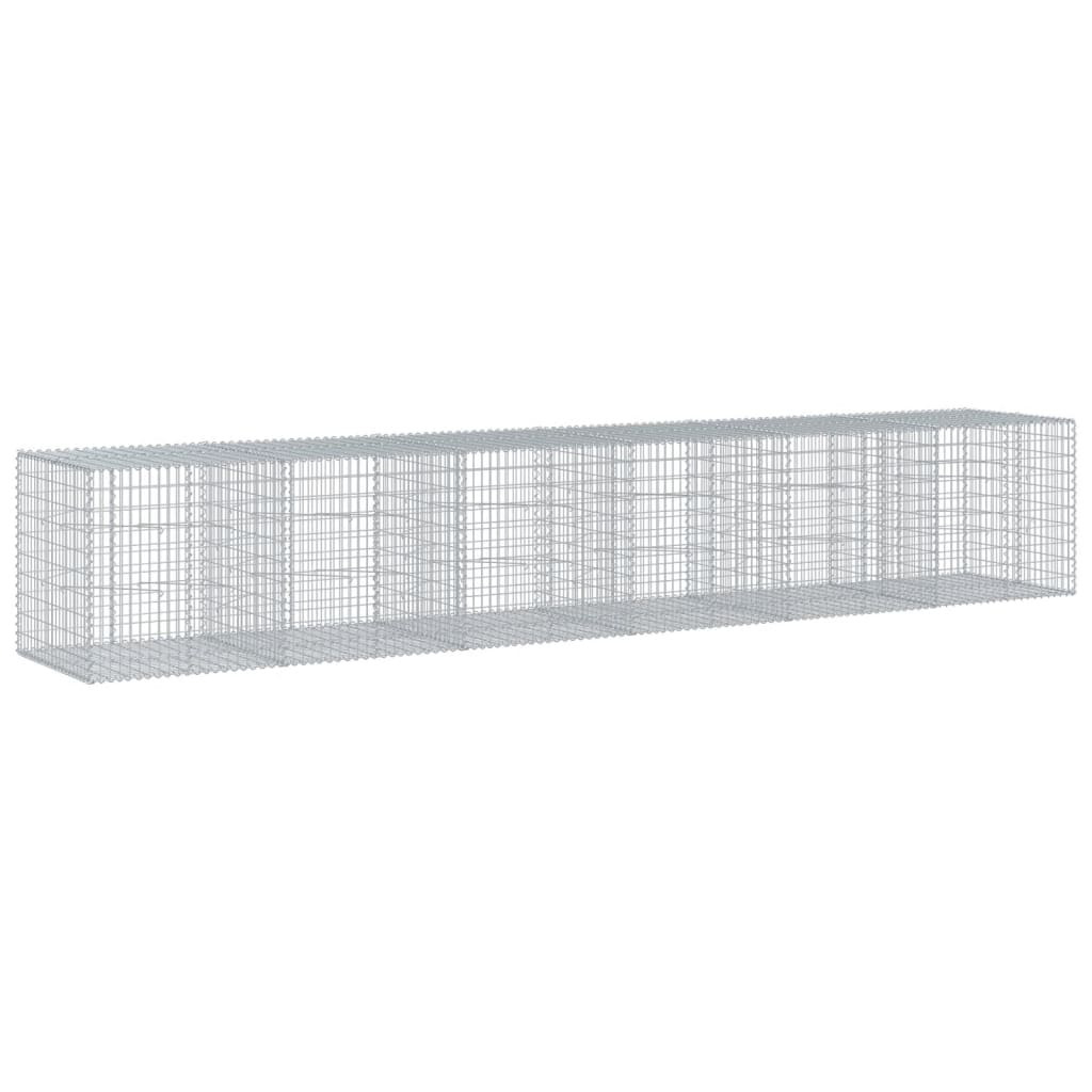 VidaXL Gabione 600x100x100 cm verzinktes Eisen silberfarben