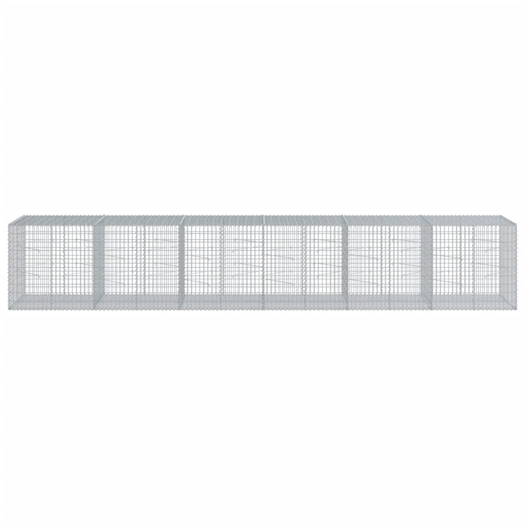 VidaXL Gabione 600x100x100 cm verzinktes Eisen silberfarben