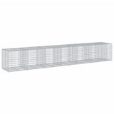 VidaXL Gabione 650x100x100 cm verzinktes Eisen silberfarben