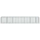 VidaXL Gabione 650x100x100 cm verzinktes Eisen silberfarben
