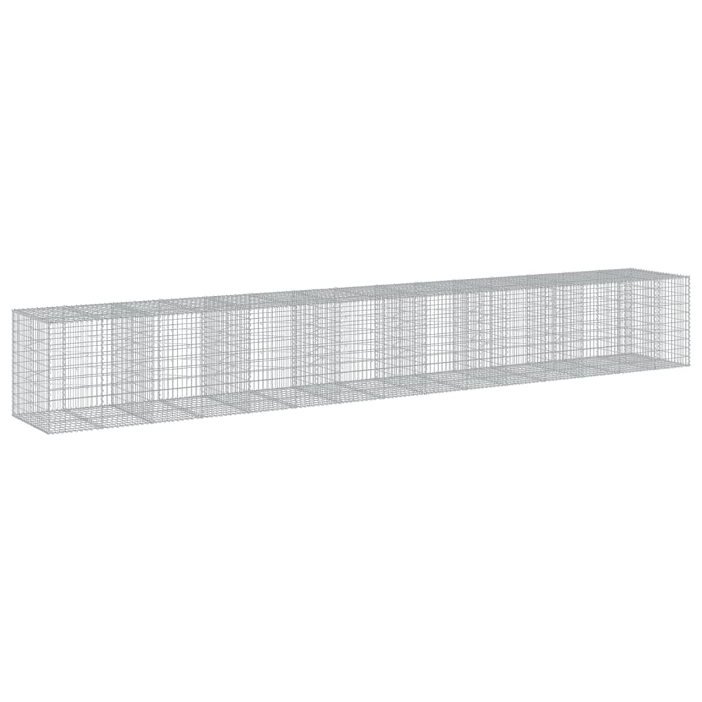 VidaXL Gabione 750x100x100 cm verzinktes Eisen silberfarben