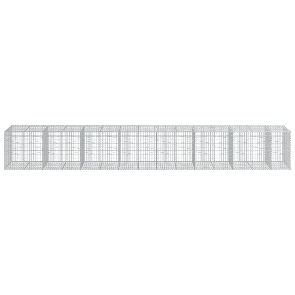 VidaXL Gabione 750x100x100 cm verzinktes Eisen silberfarben