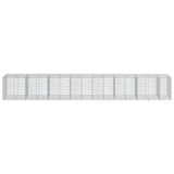 VidaXL Gabione 750x100x100 cm verzinktes Eisen silberfarben