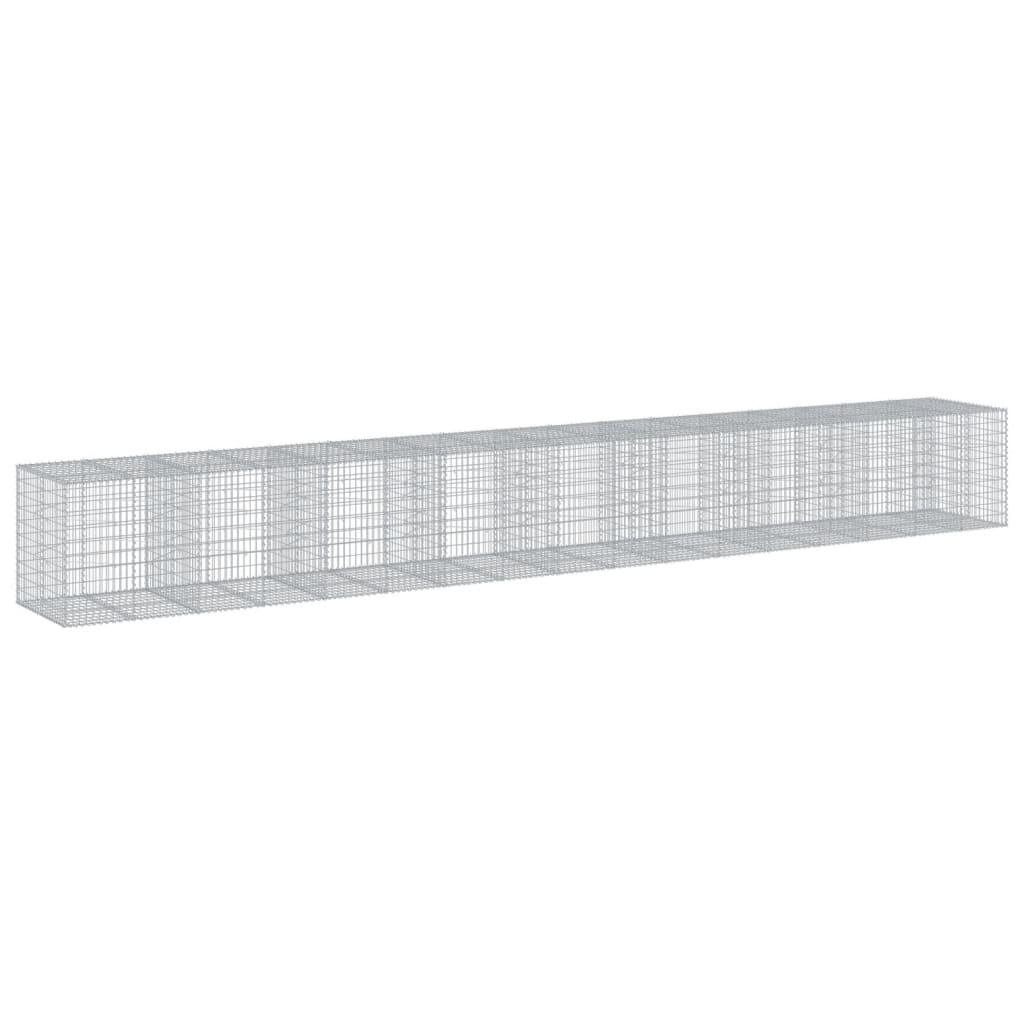 VidaXL Gabione 850x100x100 cm verzinktes Eisen silberfarben