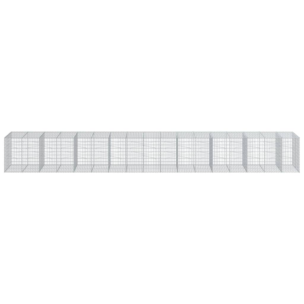VidaXL Gabione 850x100x100 cm verzinktes Eisen silberfarben