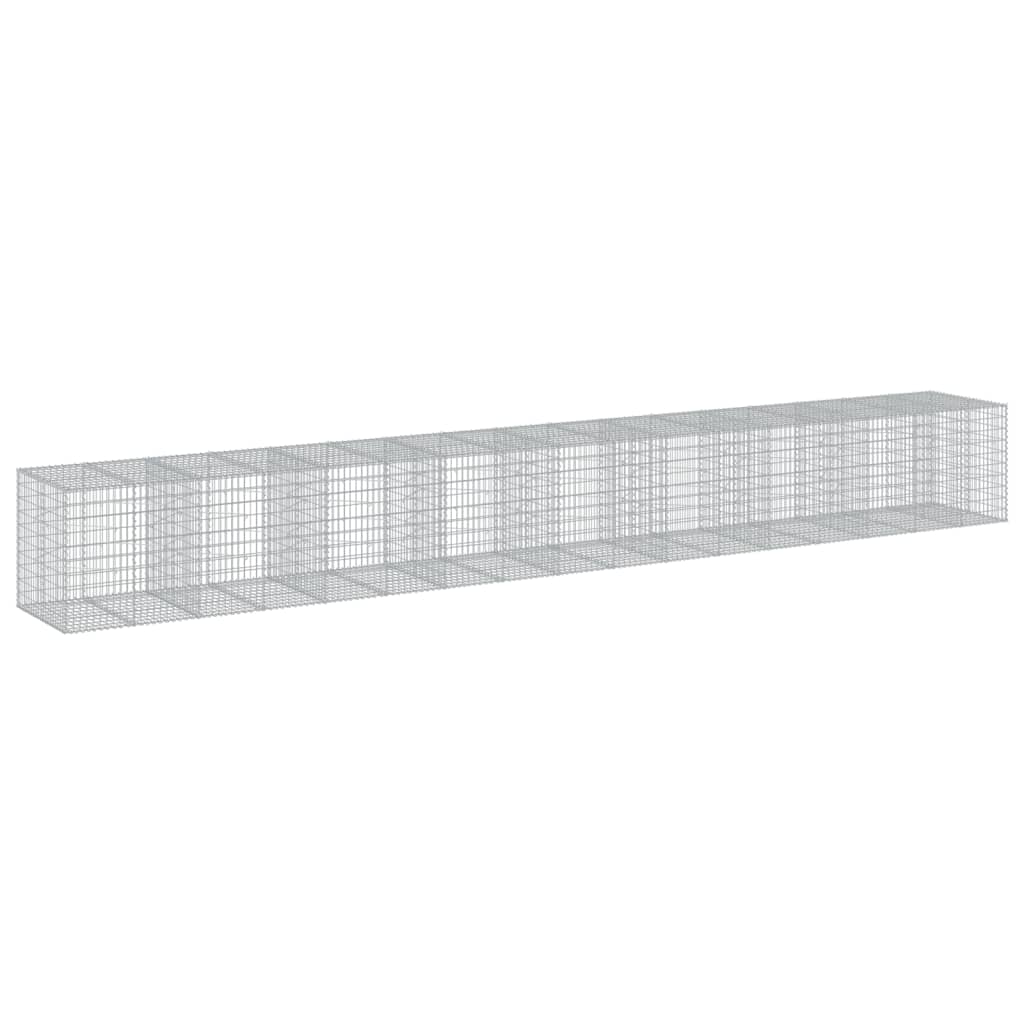 VidaXL Gabione 950x100x100 cm verzinktes Eisen silberfarben