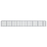 VidaXL Gabione 950x100x100 cm verzinktes Eisen silberfarben