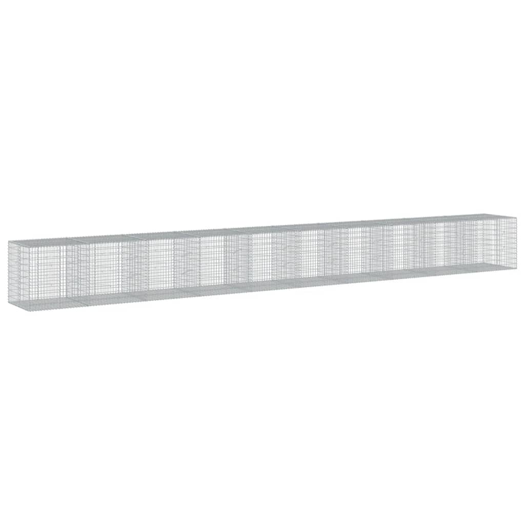 VidaXL Gabione 1000x100x100 cm verzinktes Eisen silberfarben